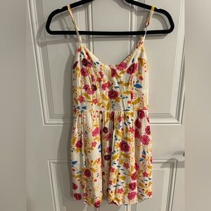 Shirt white floral Express dress w/pockets